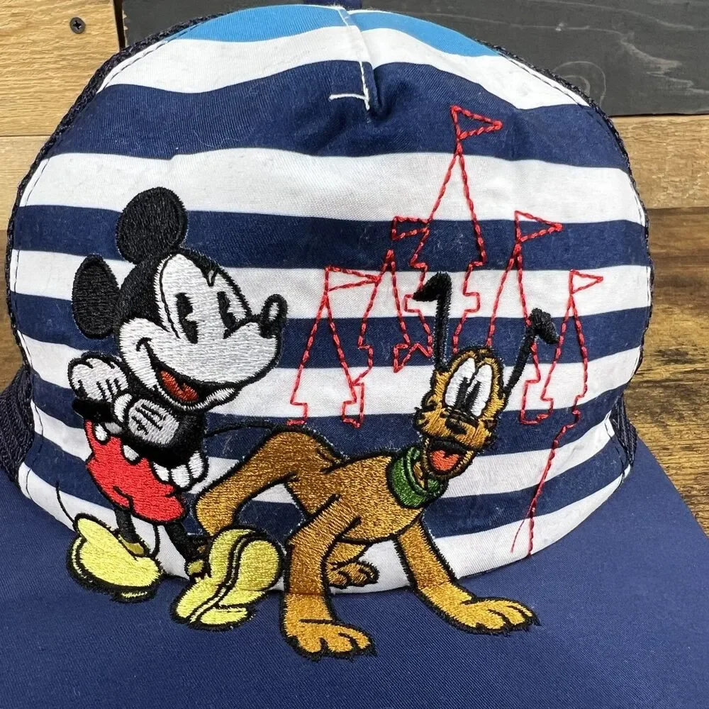 Disney Parks Youth Snapback Embroidered Adjustable Hat Trucker Mesh Cap